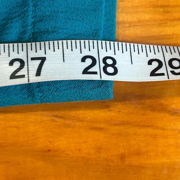 1X CM Shapes turquoise blue green Calcutta crinkle wide leg pants with pockets - Picture 12 of 12